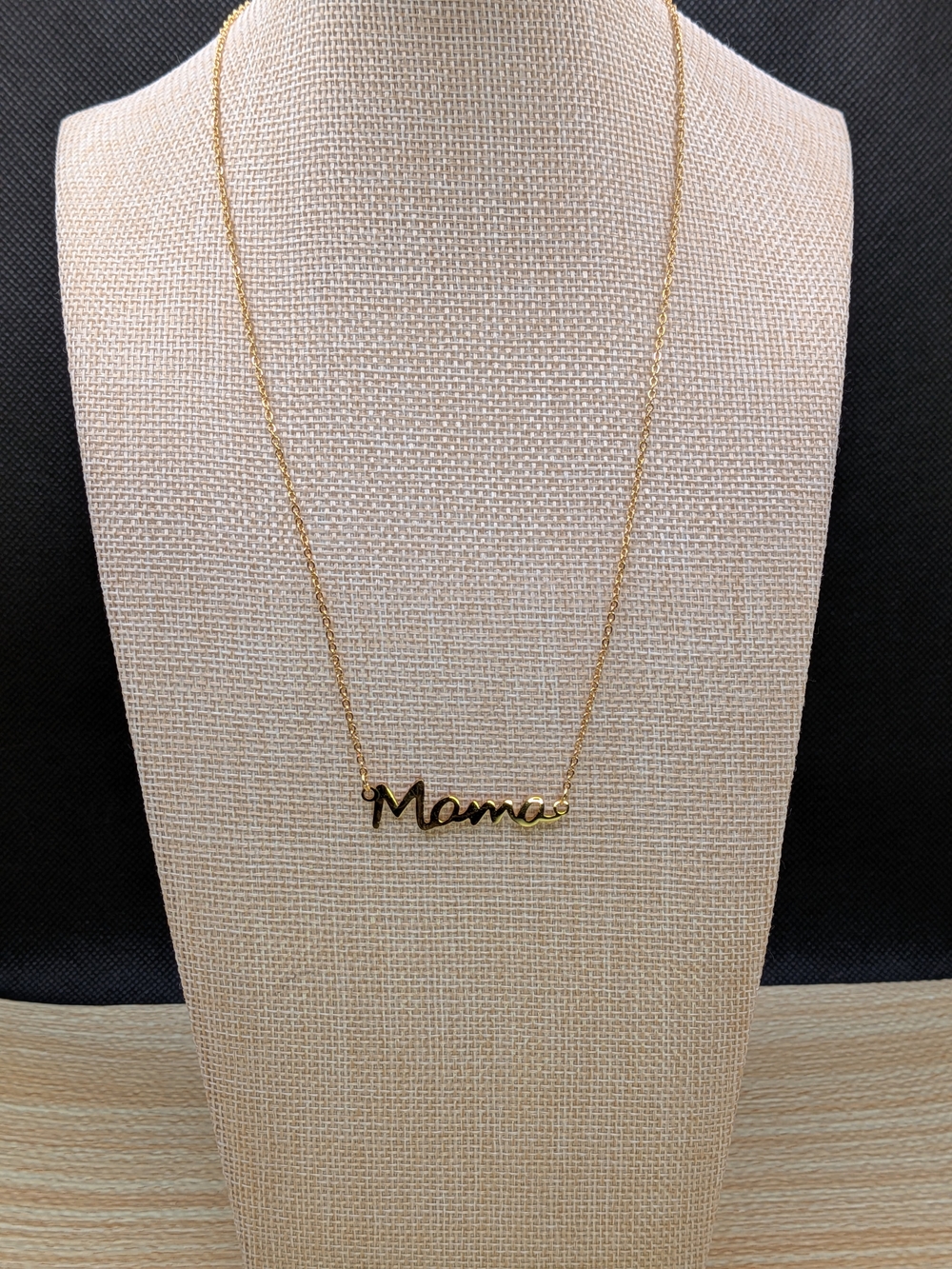 5/$25 Gold "Mama" Script Nameplate Necklace